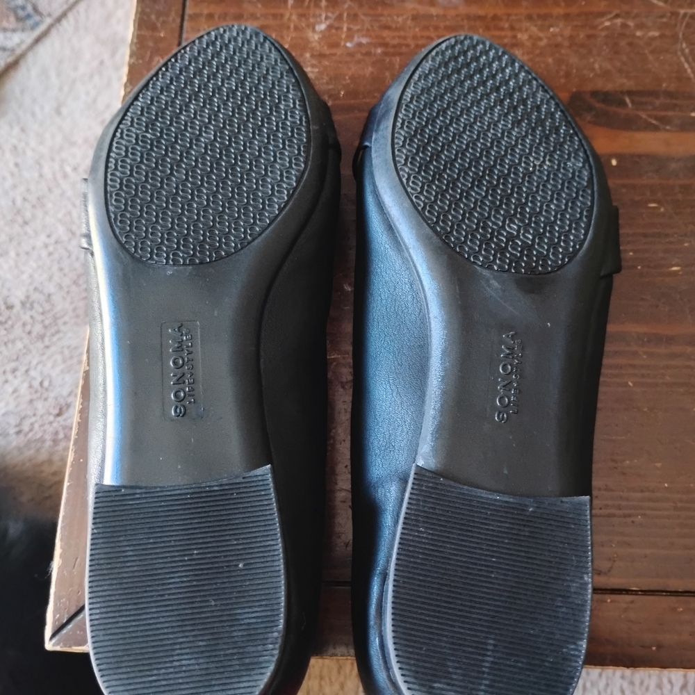 Like New Ladies 9w Sonoma Black Flats - Picture 6 of 10